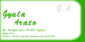 gyula arato business card